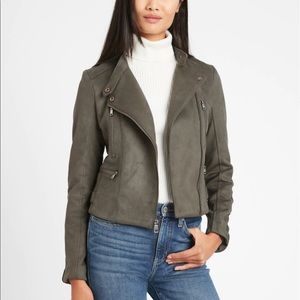 Vegan Suede Banana Republic Quilted Biker Jacket